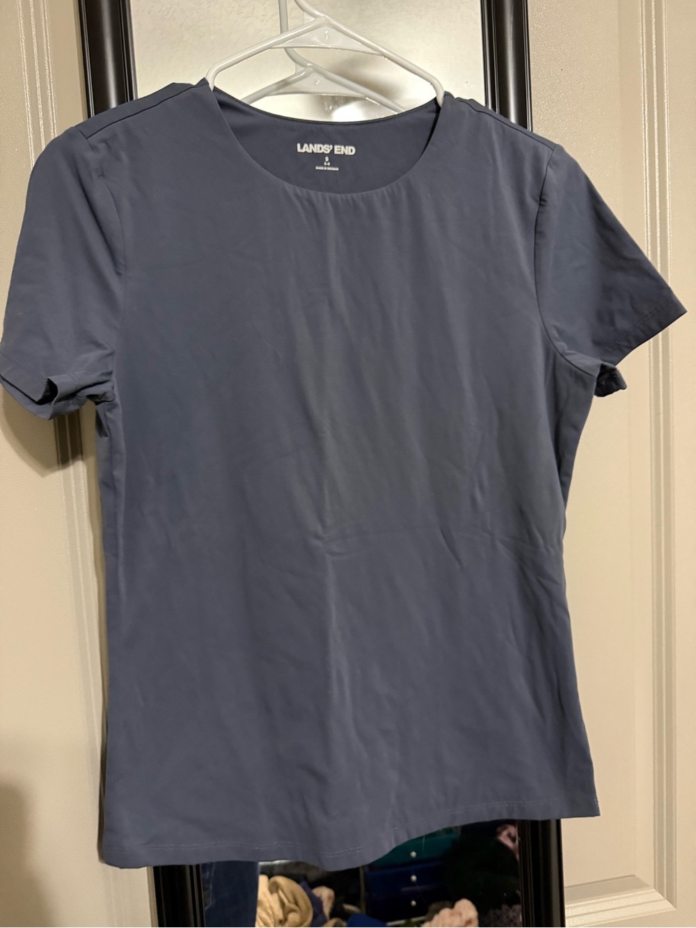 Lands' End Short Sleeve Crewneck Top - Slate